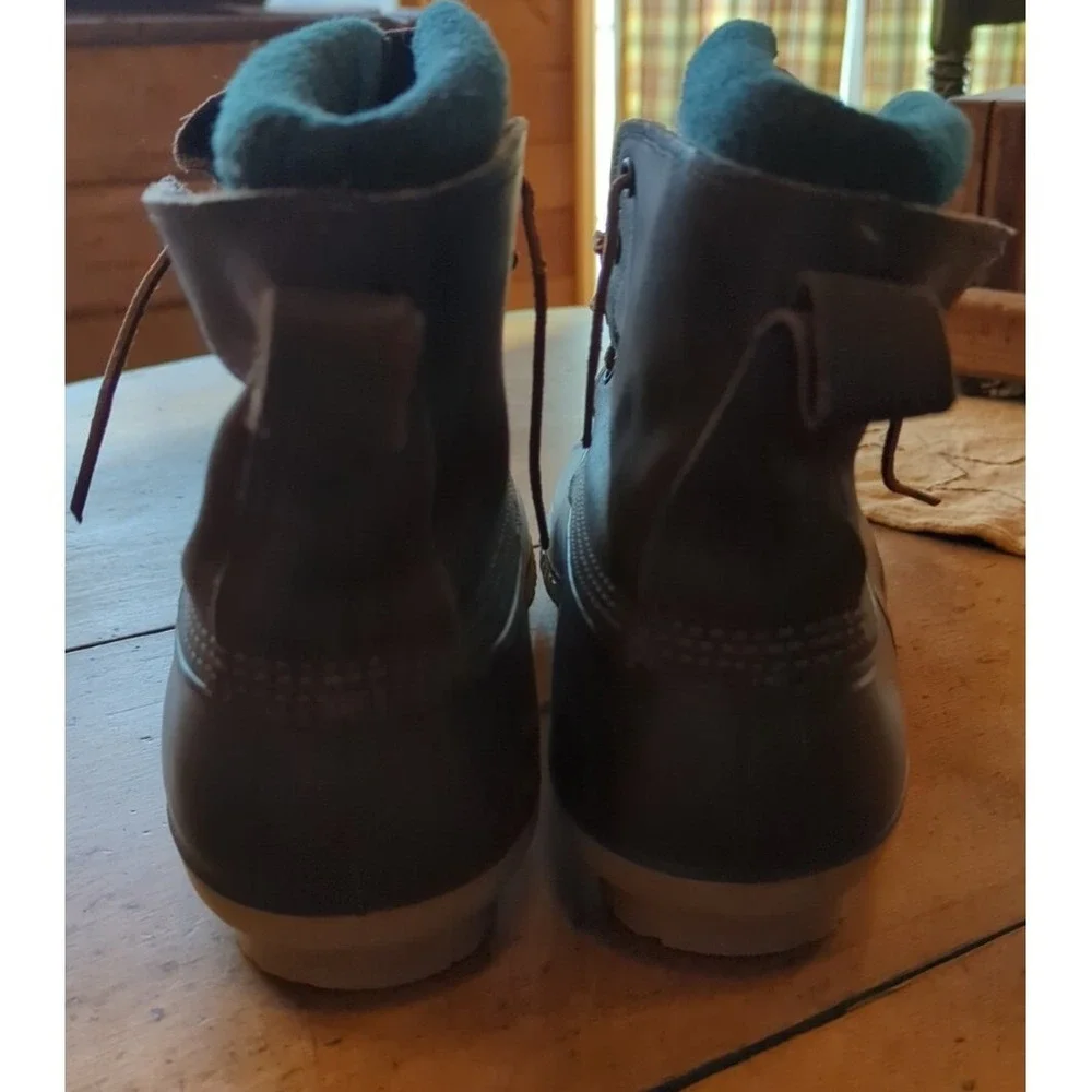 Lacrosse Duck Boots Leather & Inserts Mens Waterproof Rubber Brown READ DESCRIPT